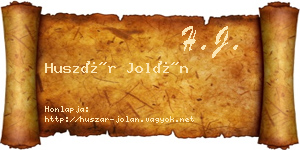 Huszár Jolán névjegykártya