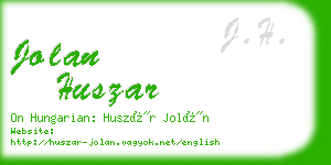 jolan huszar business card